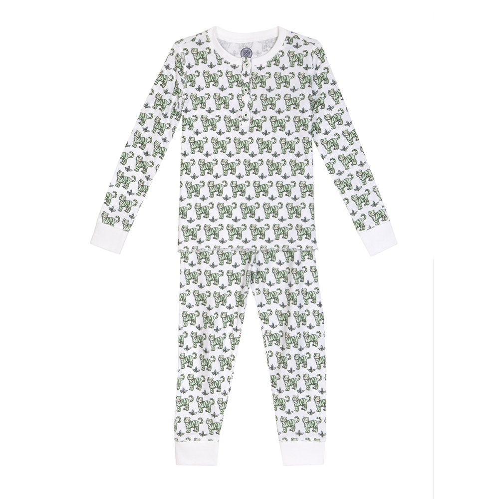 Brai kinderpyjama tijger groen Slaapkopje