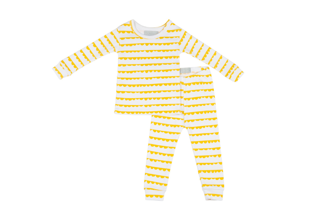 Bob & Blossom pyjamas White & Sunshine Yellow Bunting Bob & Blossom | Slaapkopje