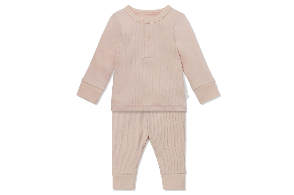 Mori Ribbed Pyjama Set Blush