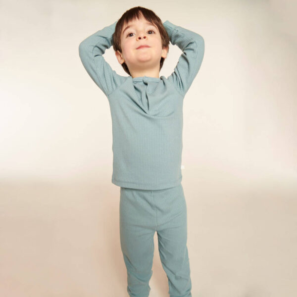 Mori Ribbed Pyjama Set Blue