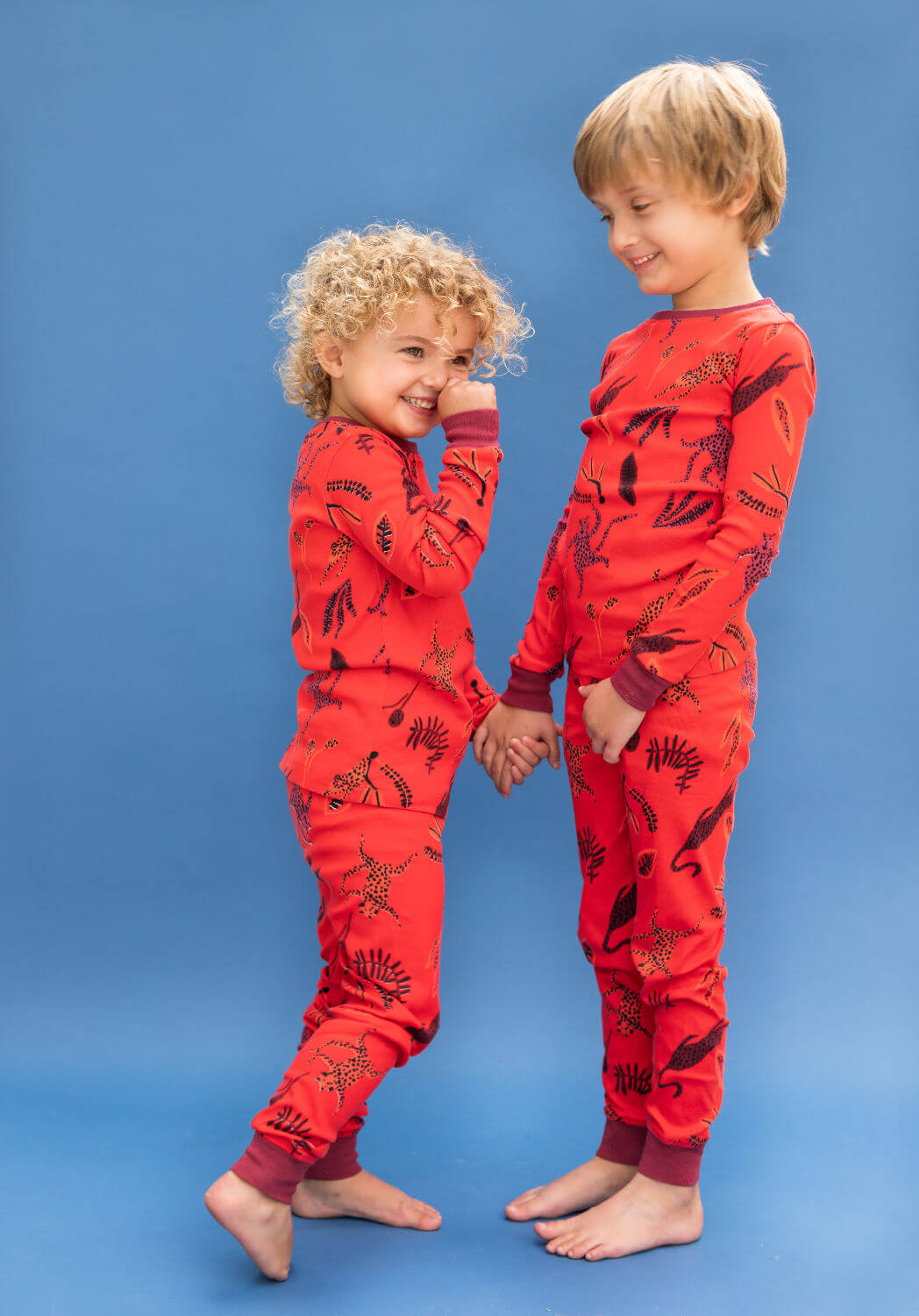 Jammie Doodles Red Dancing Leopard kinderpyjama bij Slaapkopje