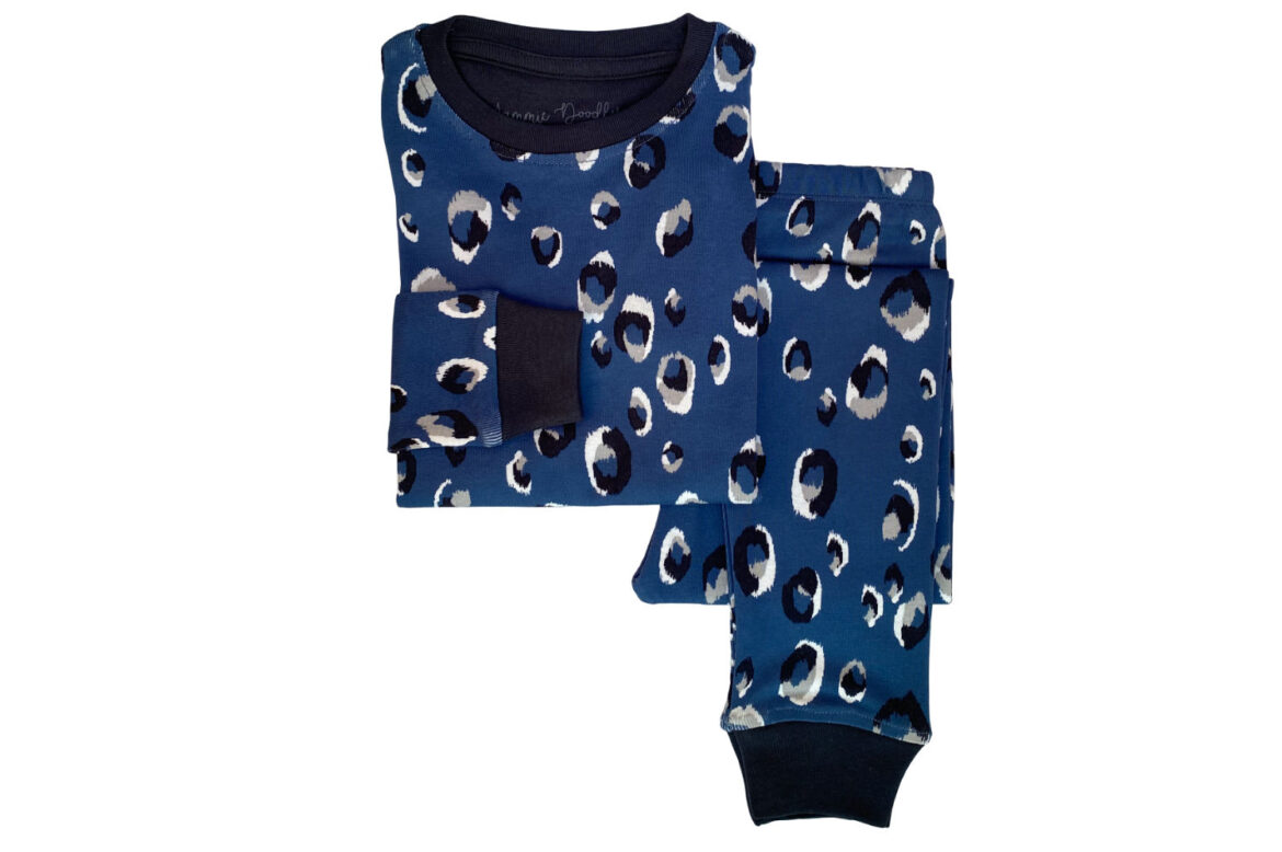 Jammie Doodles Blue Animal Pyjama kind en dames