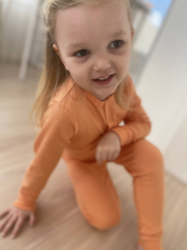 Mori Ribbed Pyjama Orange bei Schlafmutze
