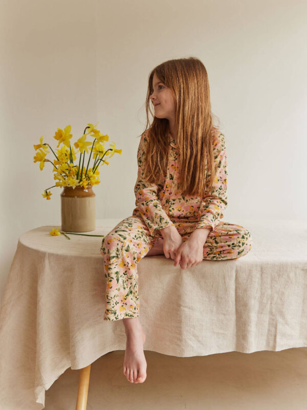 Sleepy Doe pyjama Watercolour Floral blouse & baggy bottoms