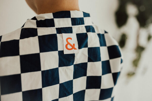 Mimi & Bowe French Navy & White Chessboard Print Pyjamas