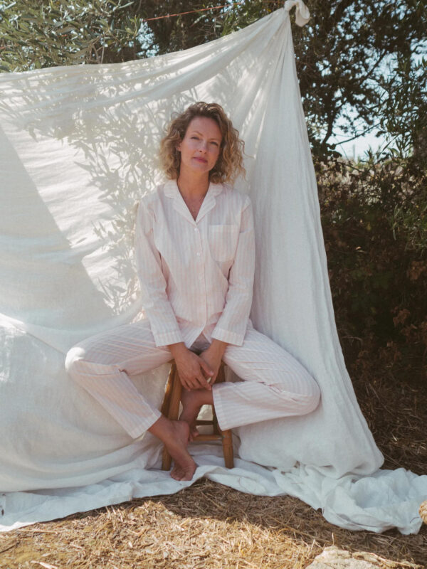 Sleepy Doe Peony Stripe dames pyjama