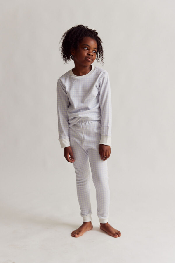 Sleepy Doe Gingham Mist kinder pyjama