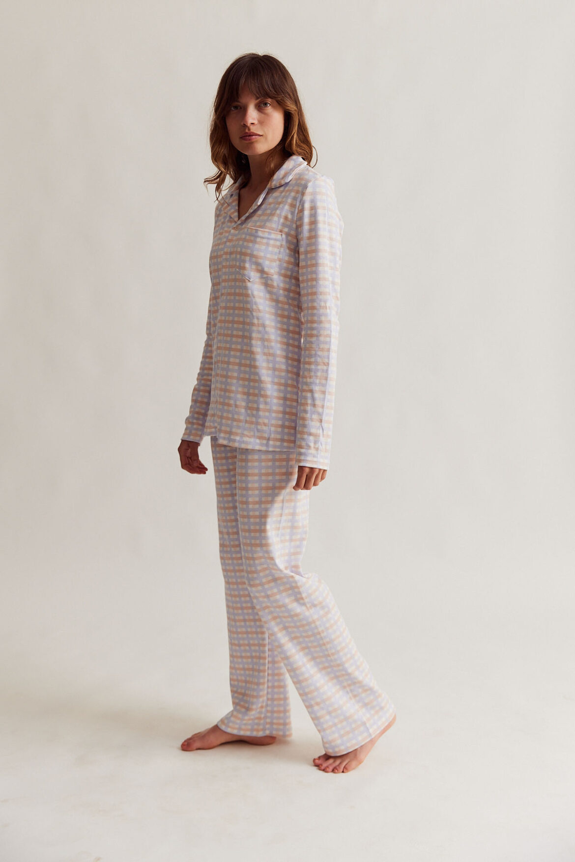 Sleepy Doe Pastel Check Dames pyjama