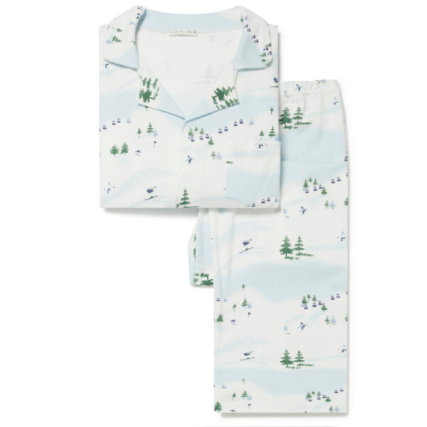 Lovely soft women's classic pyjamas from the English brand Sleepy Doe with Tea Floral print. Made from 100% organic cotton.