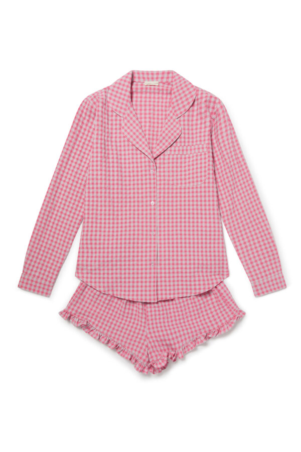 Sleepy Doe dames Pink Gingham short set