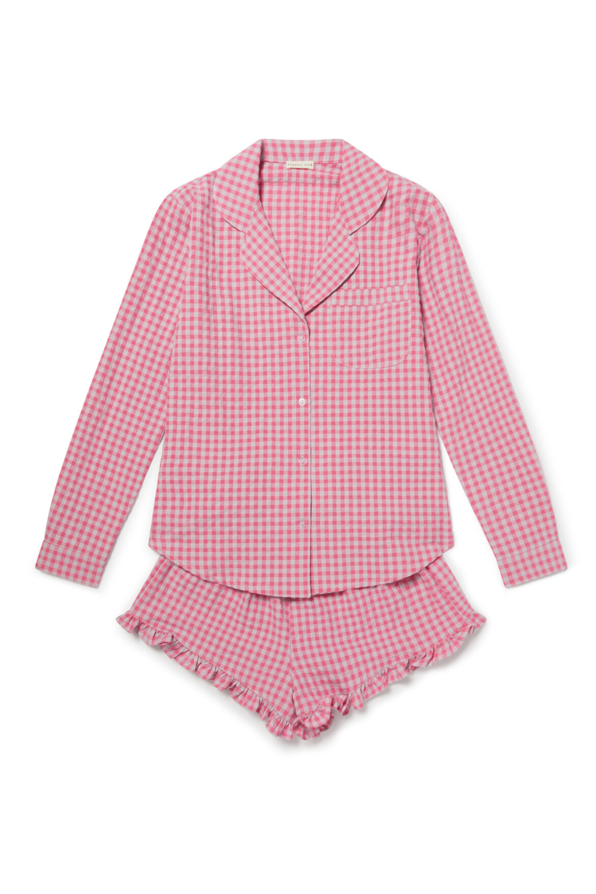 Sleepy Doe dames Pink Gingham short set