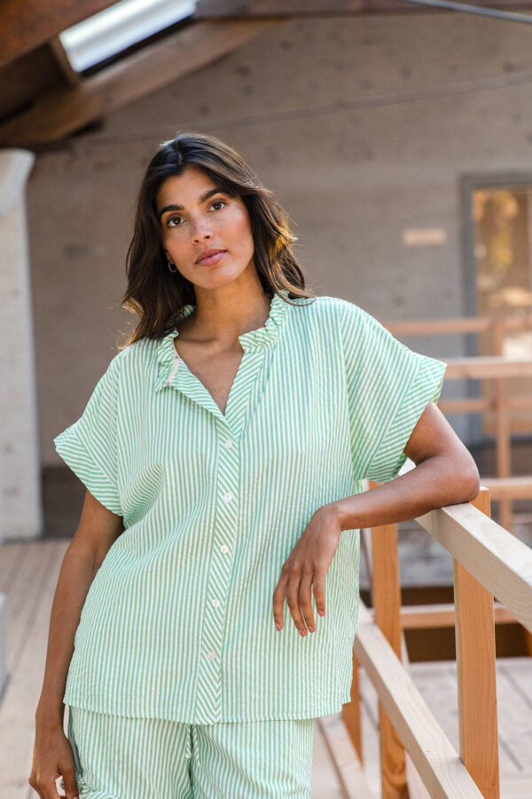 Alice et Maman Algarve top & short Pyjama Green
