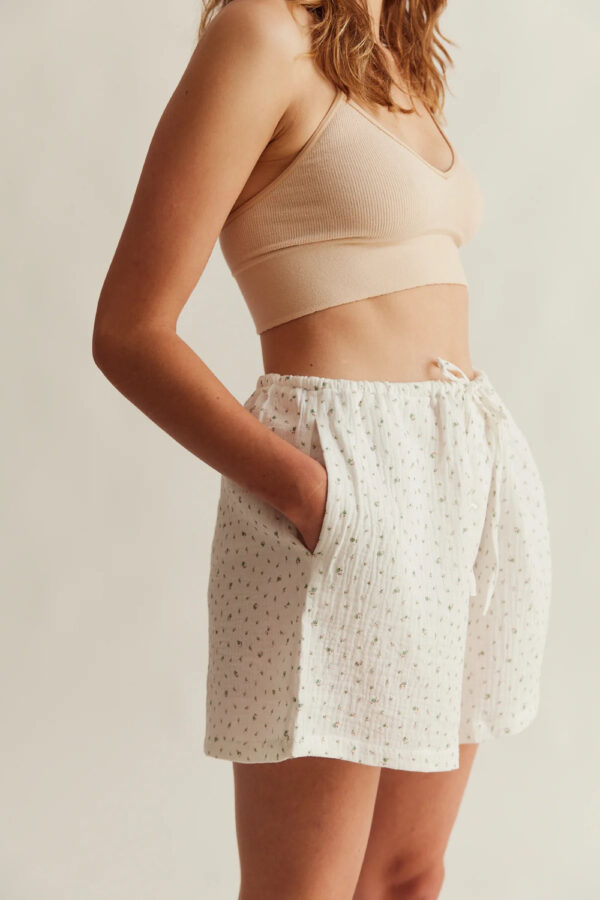 Sleepy Doe womens boxers | white floral muslin