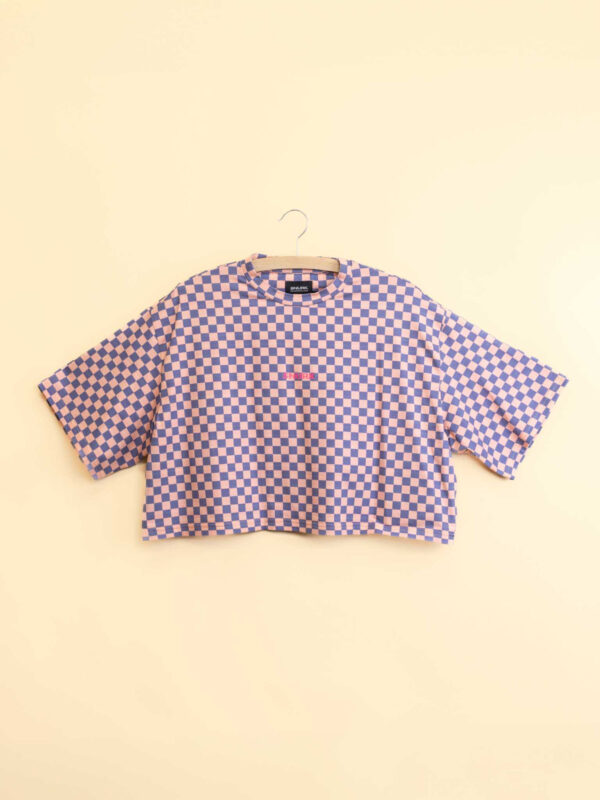 Snurk Check Women Crop Top en Wide Pants pyjama set