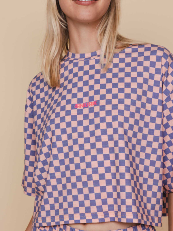 Snurk Check Women Crop Top en Wide Pants pyjama set