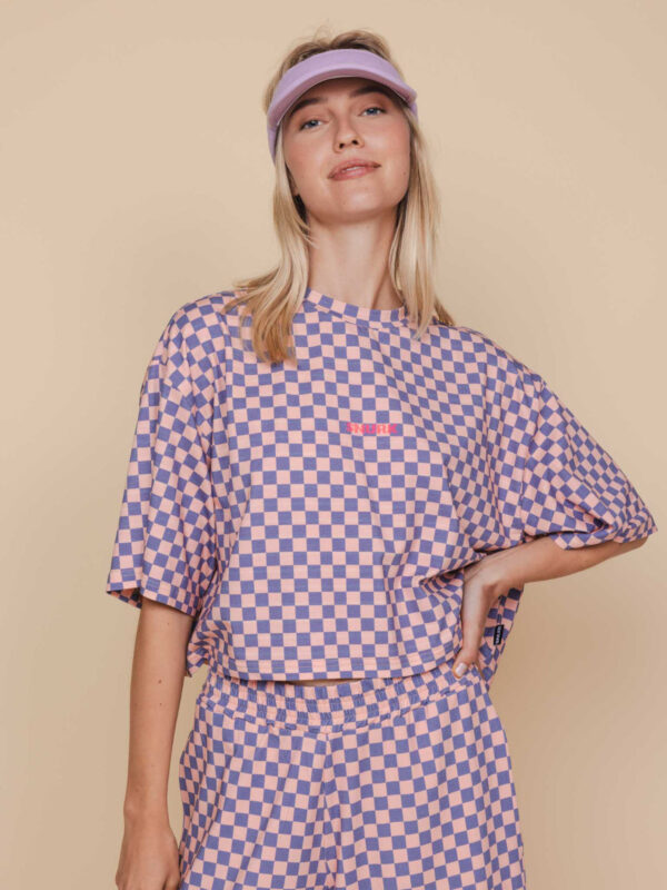 Snurk Check Women Crop Top en Wide Pants pyjama set