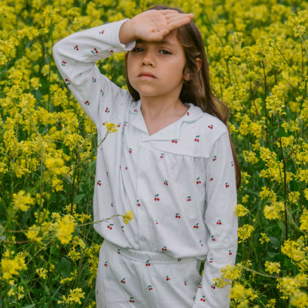 Sleepy Doe Pyjama Blouse and Trousers Cherries